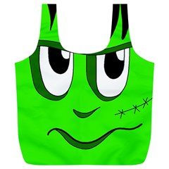 Halloween Frankenstein - Green Full Print Recycle Bags (l)  by Valentinaart