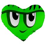 Halloween Frankenstein - Green Large 19  Premium Flano Heart Shape Cushions Front