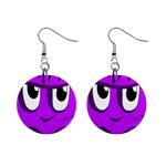 Halloween - purple Frankenstein Mini Button Earrings Front