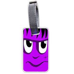 Halloween - Purple Frankenstein Luggage Tags (two Sides) by Valentinaart