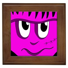 Halloween - Pink Frankenstein Framed Tiles by Valentinaart