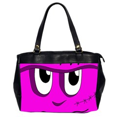 Halloween - Pink Frankenstein Office Handbags (2 Sides)  by Valentinaart