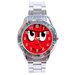 Halloween Frankenstein - Red Stainless Steel Analogue Watch by Valentinaart