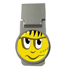 Halloween Frankenstein - Yellow Money Clips (round)  by Valentinaart