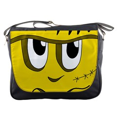 Halloween Frankenstein - Yellow Messenger Bags by Valentinaart