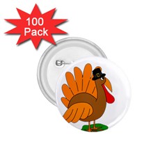 Thanksgiving Turkey - Transparent 1 75  Buttons (100 Pack)  by Valentinaart