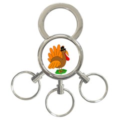 Thanksgiving Turkey - Transparent 3-ring Key Chains by Valentinaart