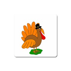 Thanksgiving Turkey - Transparent Square Magnet by Valentinaart