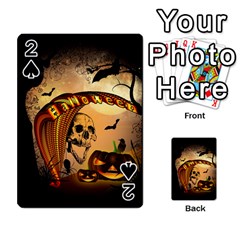 Halloween, Funny Pumpkin With Skull And Spider In The Night Playing Cards 54 Designs  by FantasyWorld7