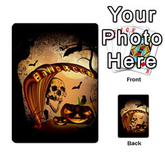 Halloween, Funny Pumpkin With Skull And Spider In The Night Multi-purpose Cards (rectangle) 