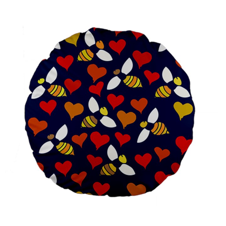 Honey Bees In Love Standard 15  Premium Flano Round Cushions