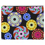 Colorful Retro Circular Pattern Cosmetic Bag (XXXL) Front