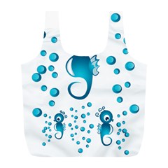 Seahorsesb Full Print Recycle Bags (l)  by vanessagf