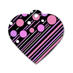 Purple Transformation Dog Tag Heart (one Side) by Valentinaart