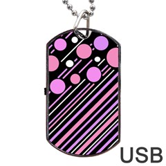 Purple Transformation Dog Tag Usb Flash (one Side) by Valentinaart