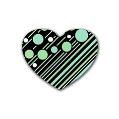 Green Transformaton Rubber Coaster (heart)  by Valentinaart