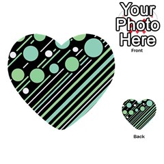 Green Transformaton Multi-purpose Cards (heart)  by Valentinaart