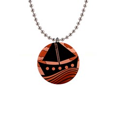 Boat - Red Button Necklaces by Valentinaart