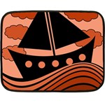 Boat - red Fleece Blanket (Mini) 35 x27  Blanket