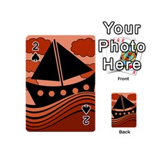 Boat - Red Playing Cards 54 (mini)  by Valentinaart