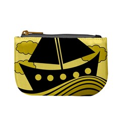 Boat - Yellow Mini Coin Purses by Valentinaart