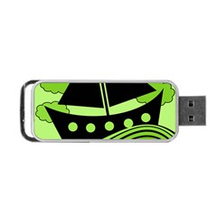 Boat - Green Portable Usb Flash (one Side) by Valentinaart