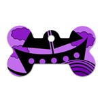 Boat - purple Dog Tag Bone (Two Sides) Back