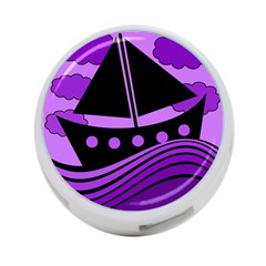 Boat - Purple 4-port Usb Hub (two Sides)  by Valentinaart