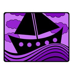 Boat - Purple Double Sided Fleece Blanket (small)  by Valentinaart