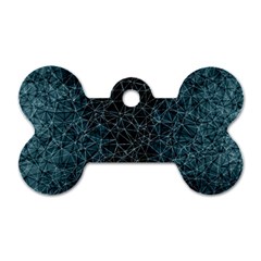 Polygonal And Triangles In Blue Colors  Dog Tag Bone (one Side) by vanessagf