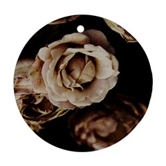 Roses Flowers Round Ornament (two Sides)  by vanessagf