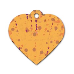 Orange Decor Dog Tag Heart (two Sides) by Valentinaart