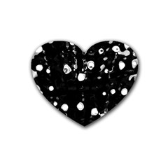 Black Dream  Rubber Coaster (heart)  by Valentinaart