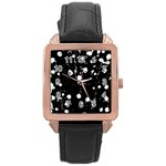 Black dream  Rose Gold Leather Watch  Front