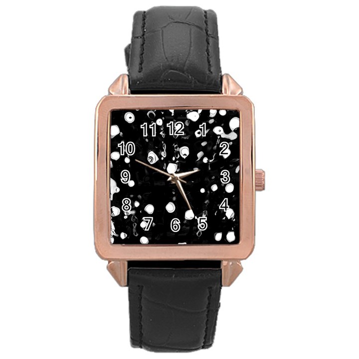 Black dream  Rose Gold Leather Watch 