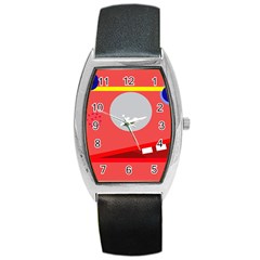 Cute Face Barrel Style Metal Watch by Valentinaart