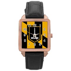Flag Of Baltimore  Rose Gold Leather Watch 
