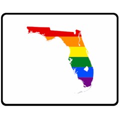 Lgbt Flag Map Of Florida Fleece Blanket (medium)  by abbeyz71