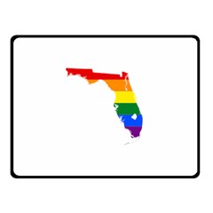 Lgbt Flag Map Of Florida Double Sided Fleece Blanket (small)  by abbeyz71