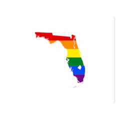 Lgbt Flag Map Of Florida Double Sided Flano Blanket (large)  by abbeyz71