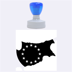 European Flag Map Of Cyprus  Rubber Round Stamps (large)