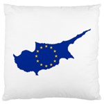 European Flag Map of Cyprus  Large Cushion Case (Two Sides) Front