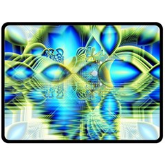 Crystal Lime Turquoise Heart Of Love, Abstract Fleece Blanket (large) 