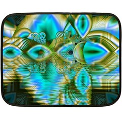 Crystal Gold Peacock, Abstract Mystical Lake Double Sided Fleece Blanket (mini)  by DianeClancy