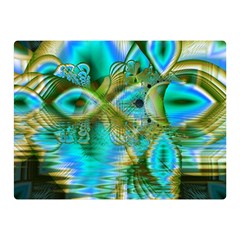 Crystal Gold Peacock, Abstract Mystical Lake Double Sided Flano Blanket (mini)  by DianeClancy