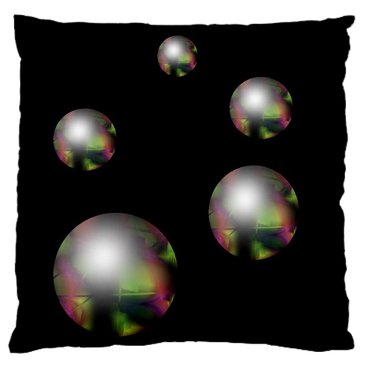 Silver pearls Large Flano Cushion Case (Two Sides)