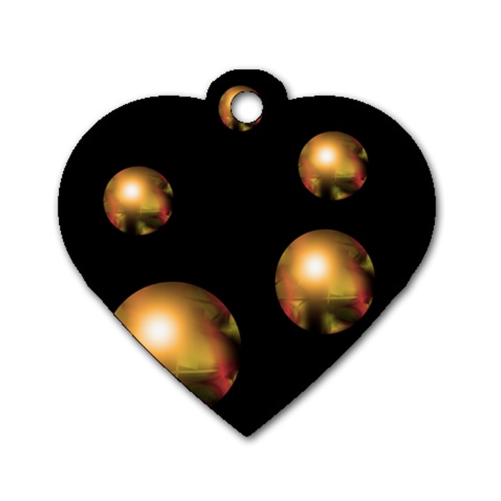 Golden pearls Dog Tag Heart (One Side)