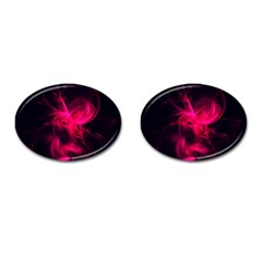 Pink Flame Fractal Pattern Cufflinks (oval) by traceyleeartdesigns