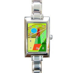 Colorful Abstraction Rectangle Italian Charm Watch by Valentinaart