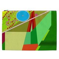 Colorful Abstraction Cosmetic Bag (xxl)  by Valentinaart